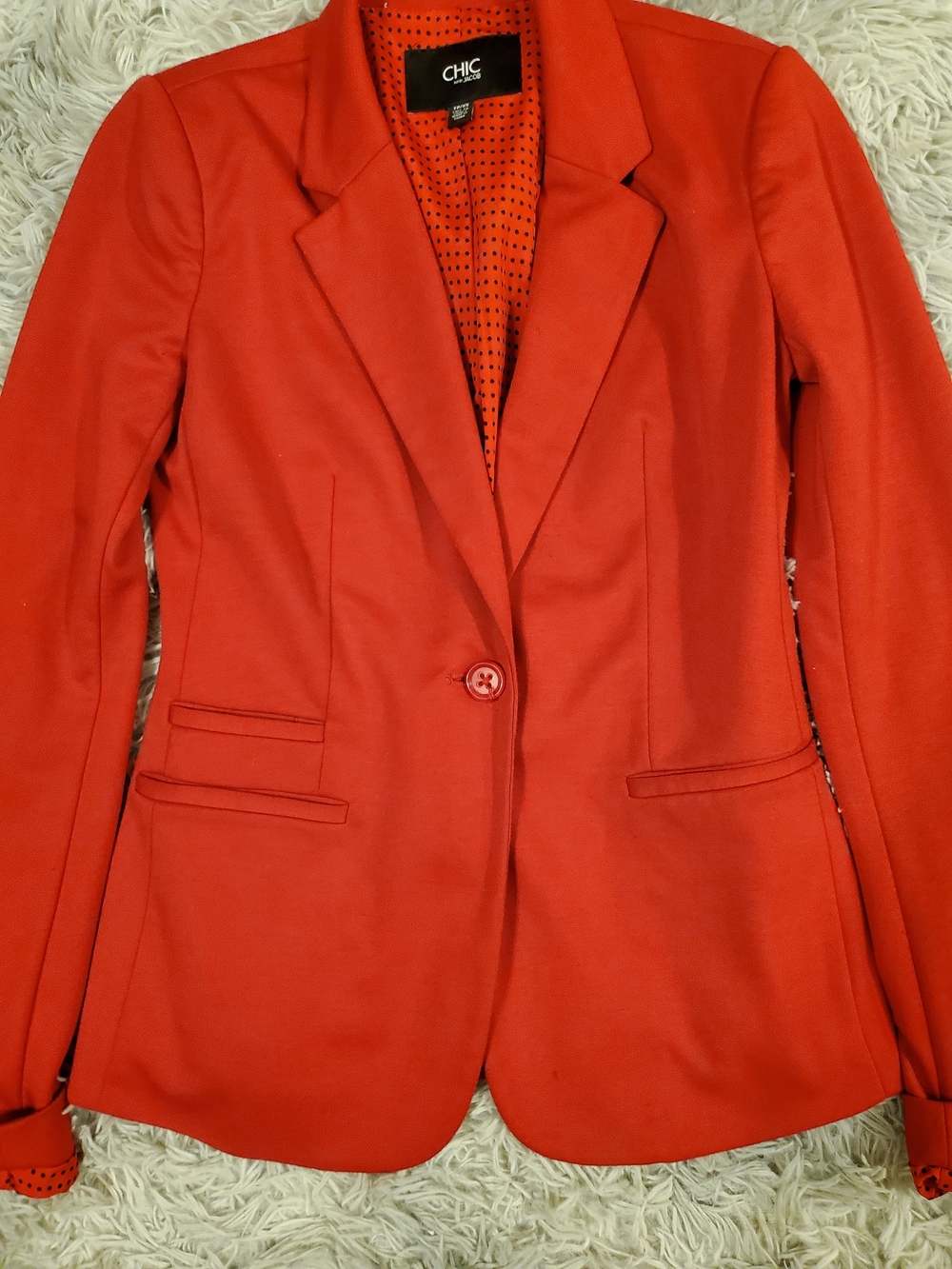 CHIC Red Tailored Single-Button Blazer - Picture 4 of 10
